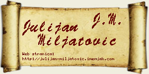 Julijan Miljatović vizit kartica